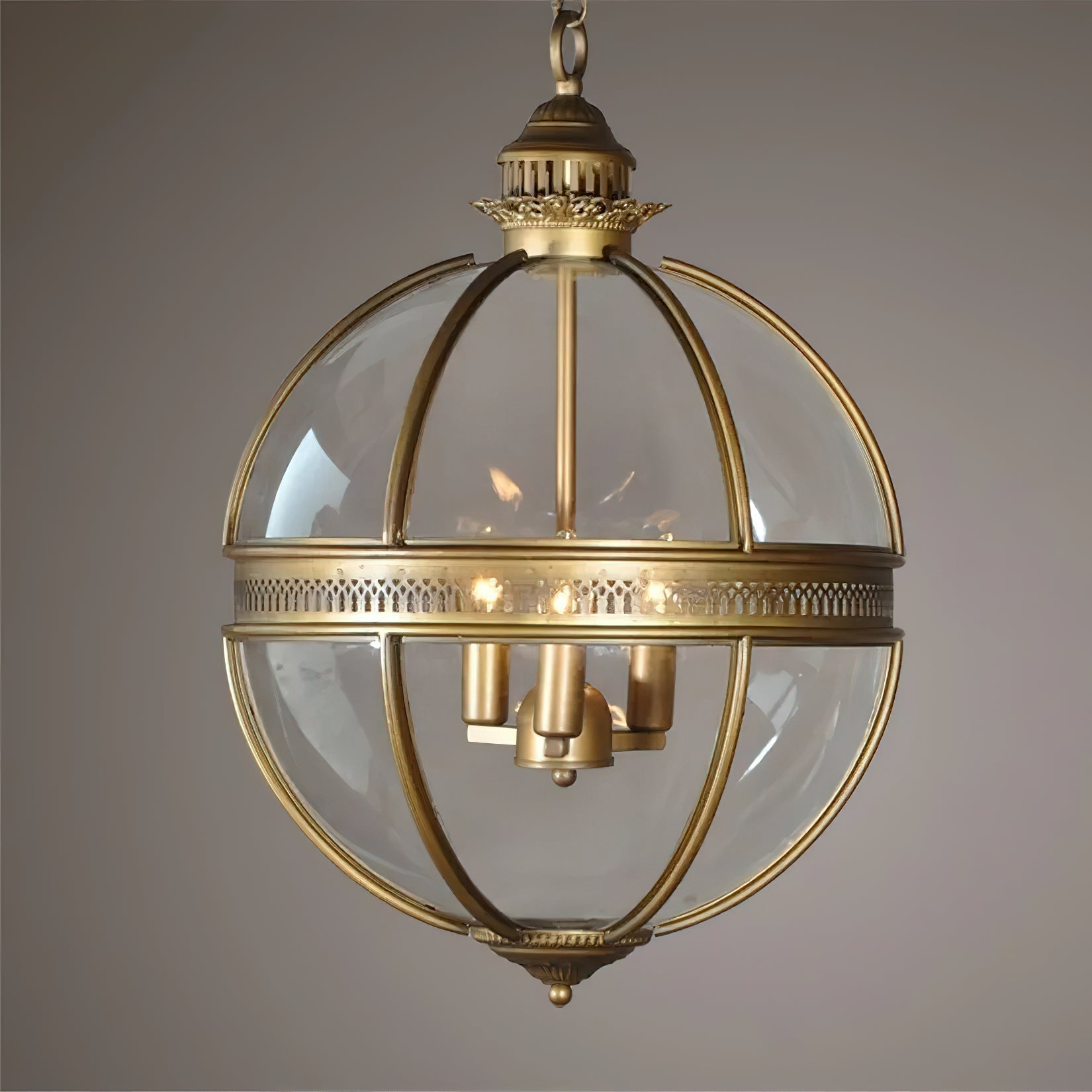 Pendant Light Glass Globe E12 Metal Frame Vintage Indoor Dining Room Hanging Ceiling Fixture | Thomler