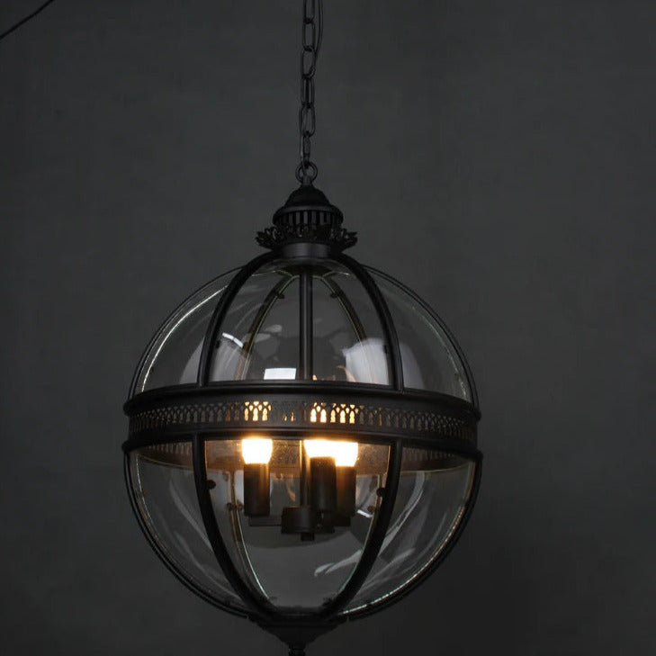 Pendant Light Glass Globe E12 Metal Frame Vintage Indoor Dining Room Hanging Ceiling Fixture | Thomler