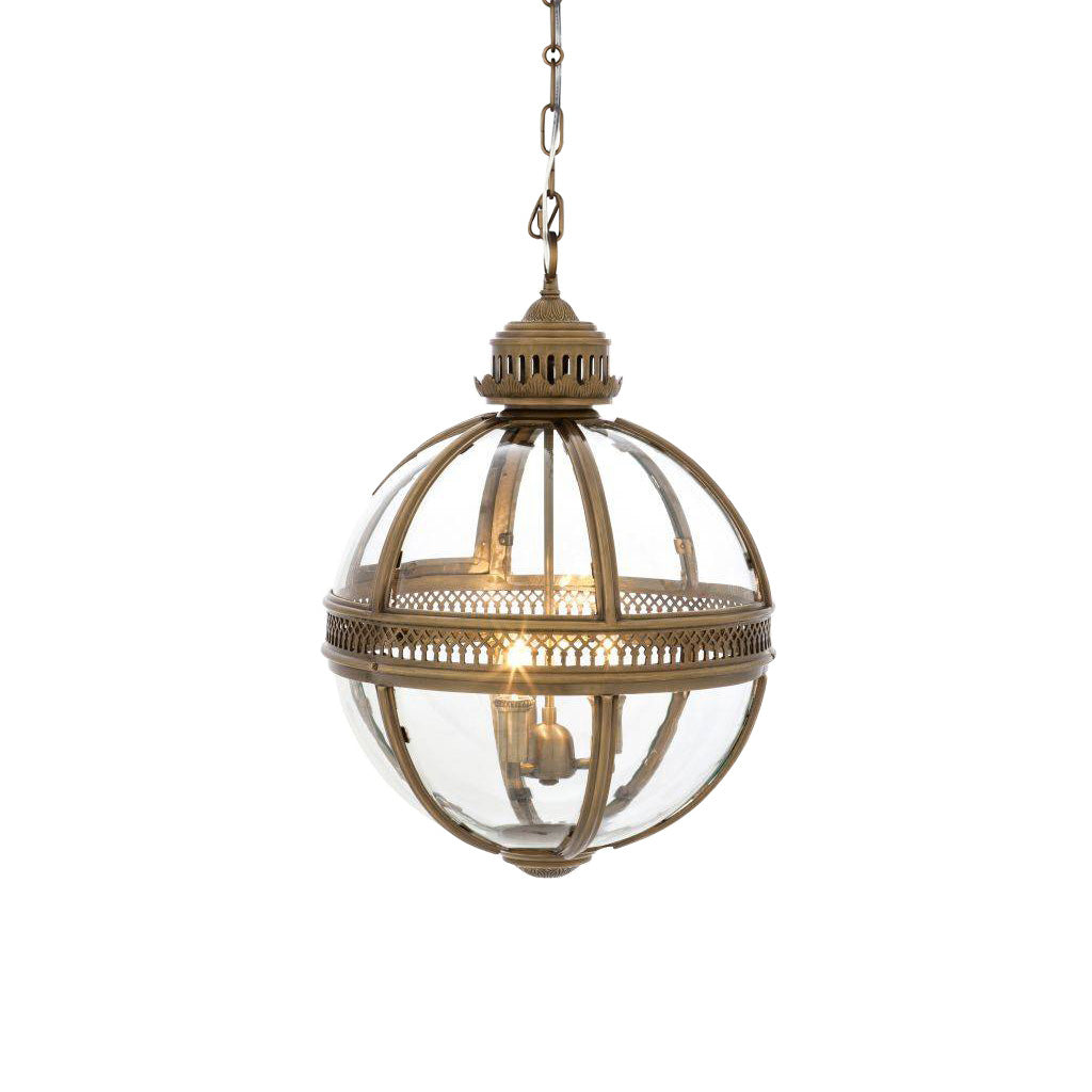 Pendant Light Glass Globe E12 Metal Frame Vintage Indoor Dining Room Hanging Ceiling Fixture | Thomler