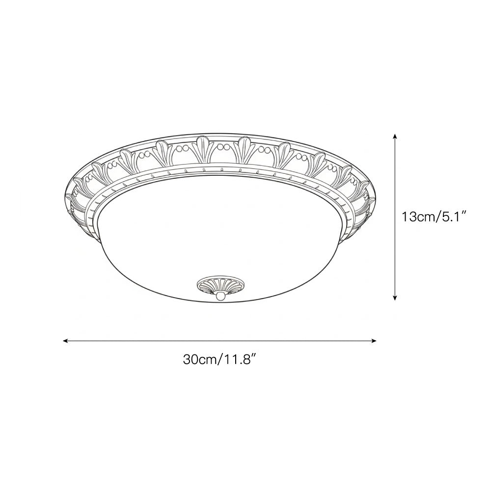 Flush Mount LED Ceiling Light with Glass Dome – Metal Frame, Multiple Sizes for Living Room & Bedroom | Thomler