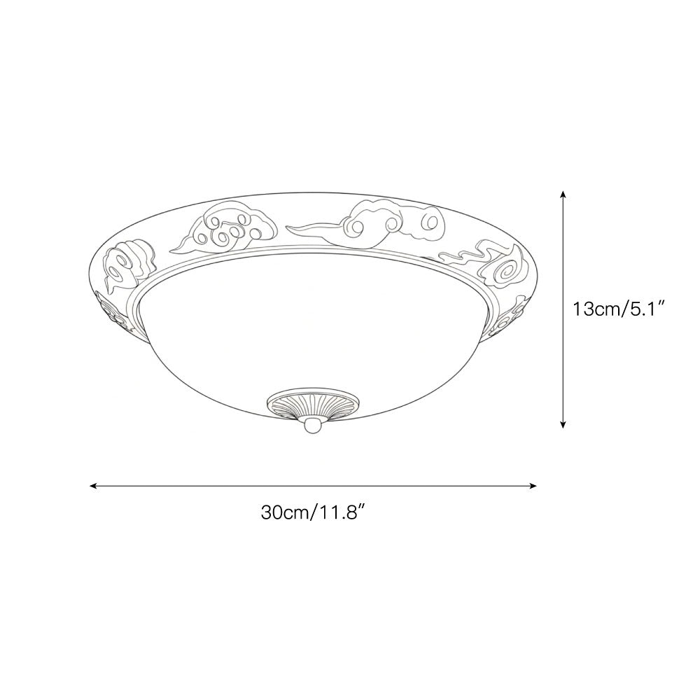 Flush Mount LED Ceiling Light with Glass Dome – Metal Frame, Multiple Sizes for Living Room & Bedroom | Thomler