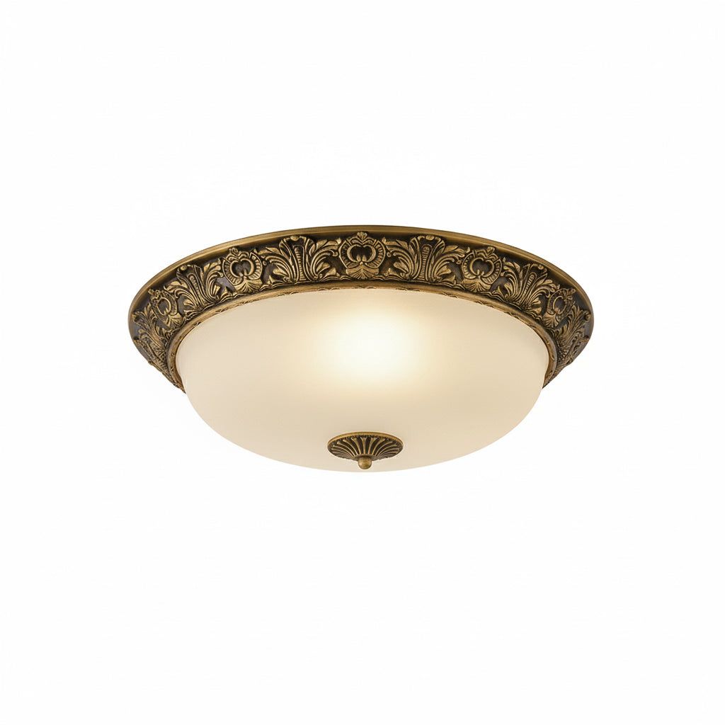 Flush Mount LED Ceiling Light with Glass Dome – Metal Frame, Multiple Sizes for Living Room & Bedroom | Thomler