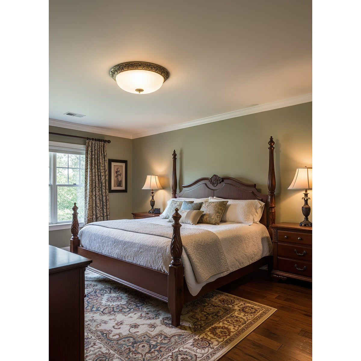 Flush Mount LED Ceiling Light with Glass Dome – Metal Frame, Multiple Sizes for Living Room & Bedroom | Thomler