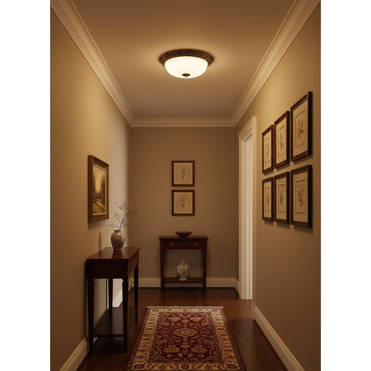 Flush Mount LED Ceiling Light with Glass Dome – Metal Frame, Multiple Sizes for Living Room & Bedroom | Thomler