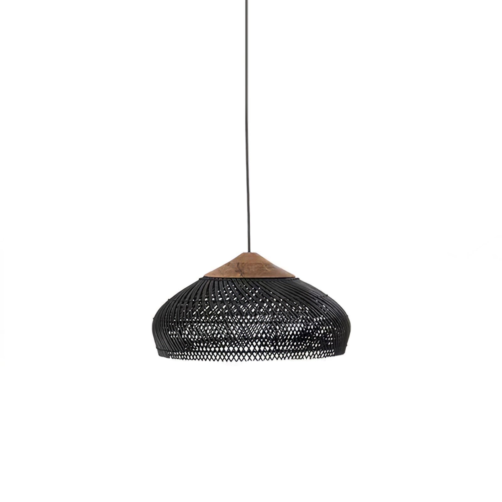 Pendant Light Rattan Braided 23.6 in Adjustable Dining Room Kitchen Island Hanging Ceiling Lamp Natural Woven Lighting Fixture | Thomler