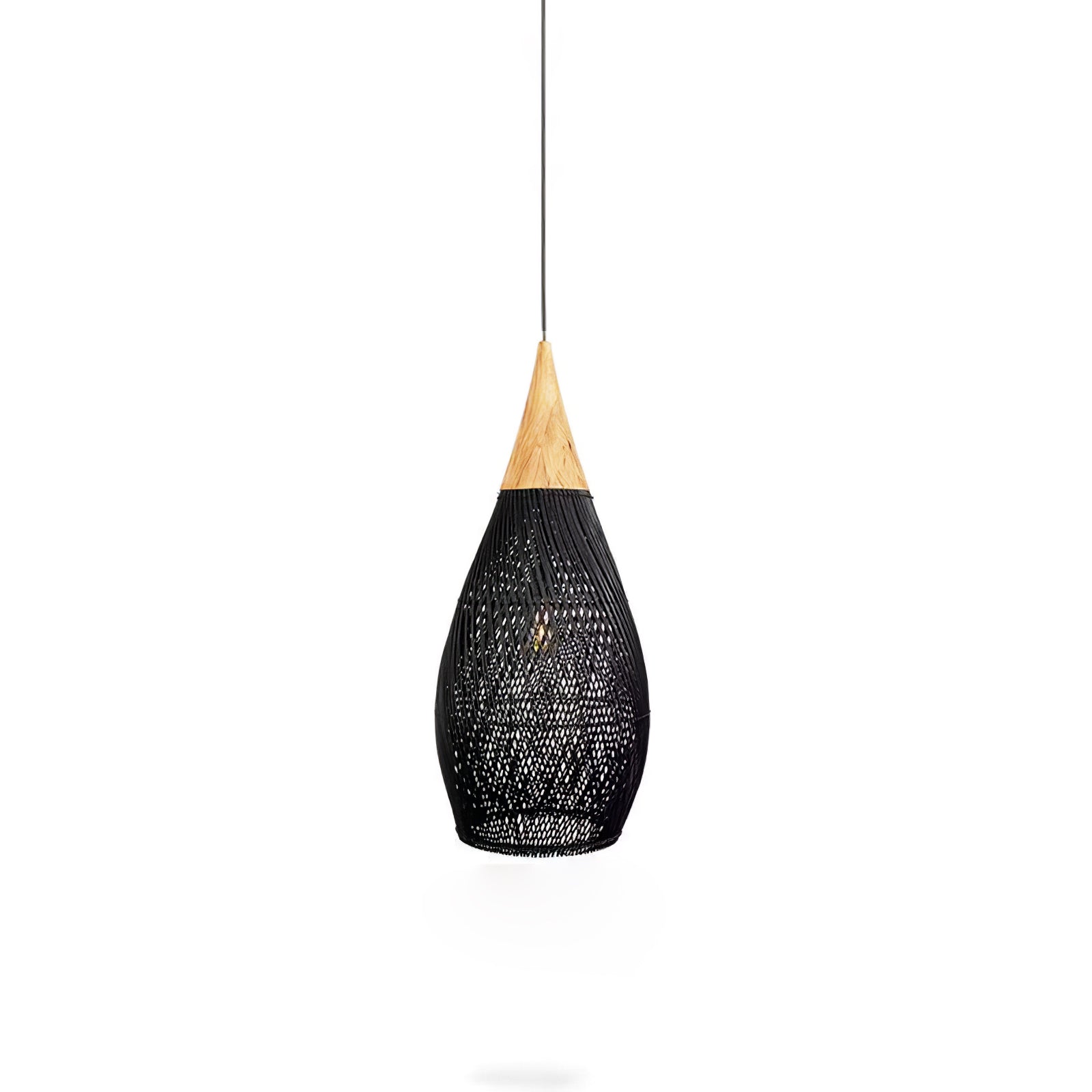 Pendant Light Rattan Braided 23.6 in Adjustable Dining Room Kitchen Island Hanging Ceiling Lamp Natural Woven Lighting Fixture | Thomler