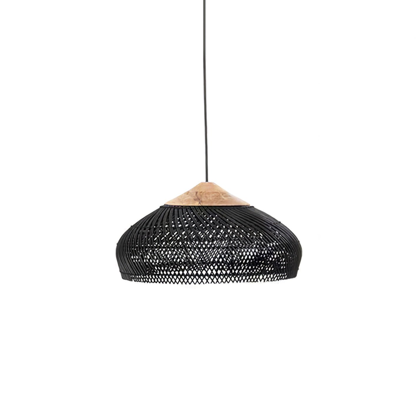 Pendant Light Rattan Braided 23.6 in Adjustable Dining Room Kitchen Island Hanging Ceiling Lamp Natural Woven Lighting Fixture | Thomler