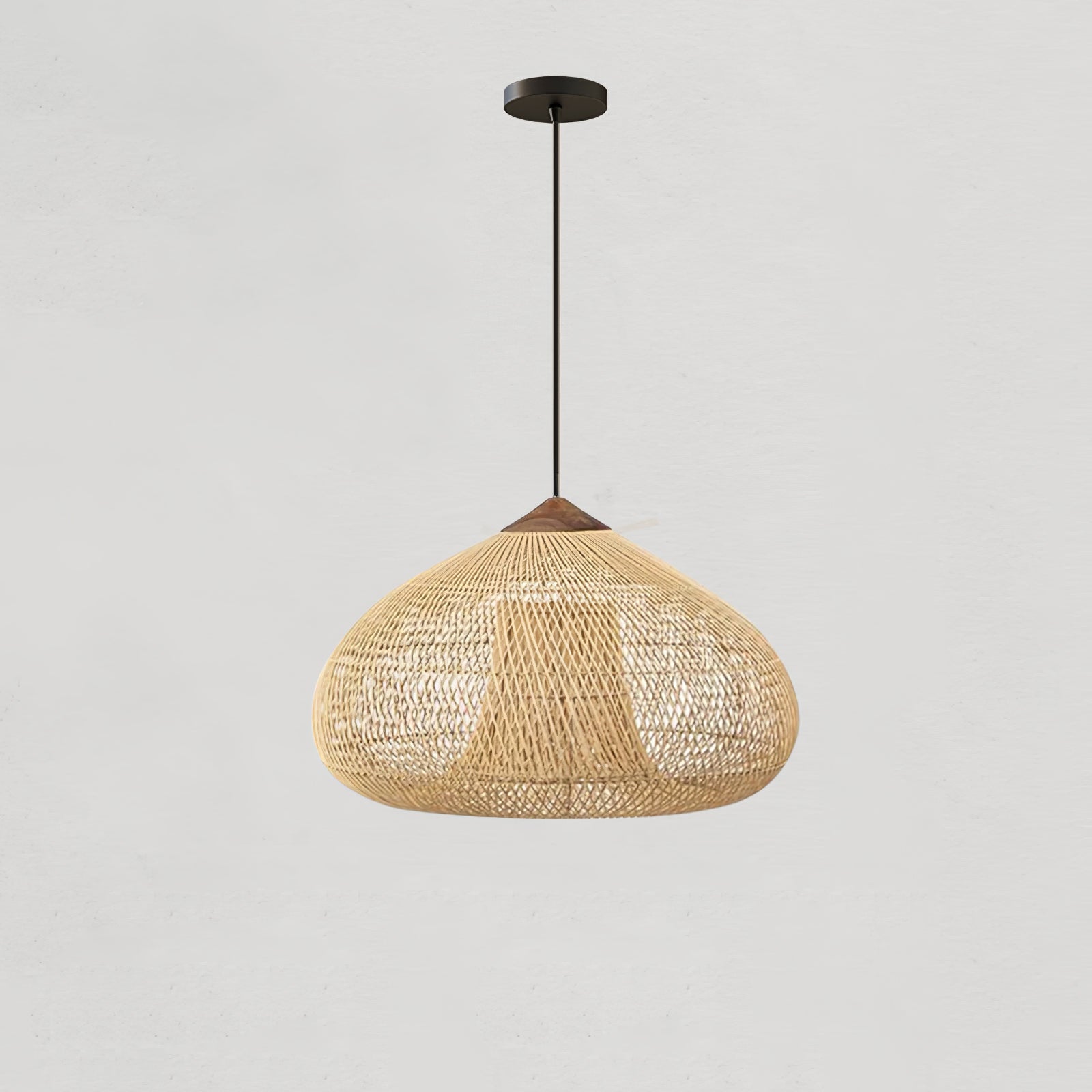 Pendant Light Rattan Braided 23.6 in Adjustable Dining Room Kitchen Island Hanging Ceiling Lamp Natural Woven Lighting Fixture | Thomler