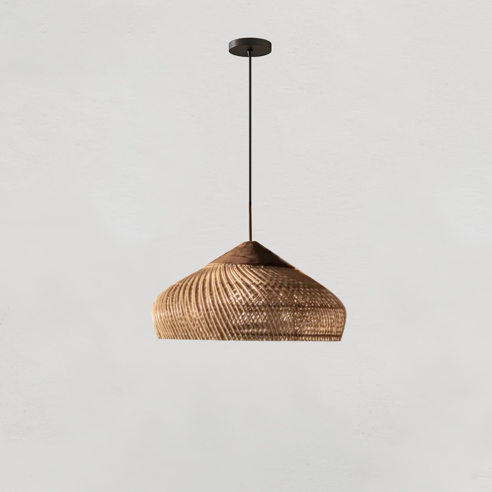 Pendant Light Rattan Braided 23.6 in Adjustable Dining Room Kitchen Island Hanging Ceiling Lamp Natural Woven Lighting Fixture | Thomler