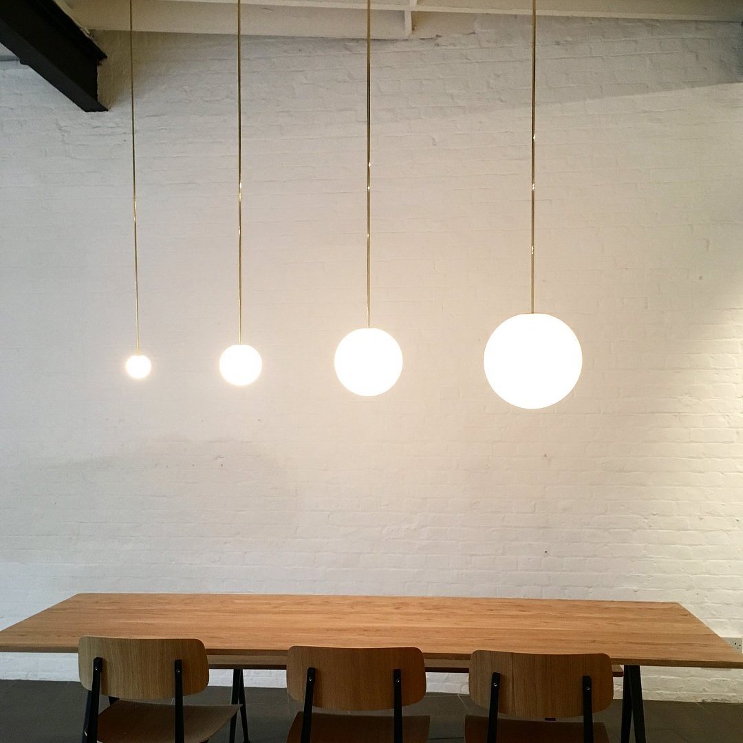 Pendant Light Brass Frosted Glass Globe Ceiling Hallway Dining Room Hanging Lamp Minimalist Scandinavian Modern Lighting | Thomler