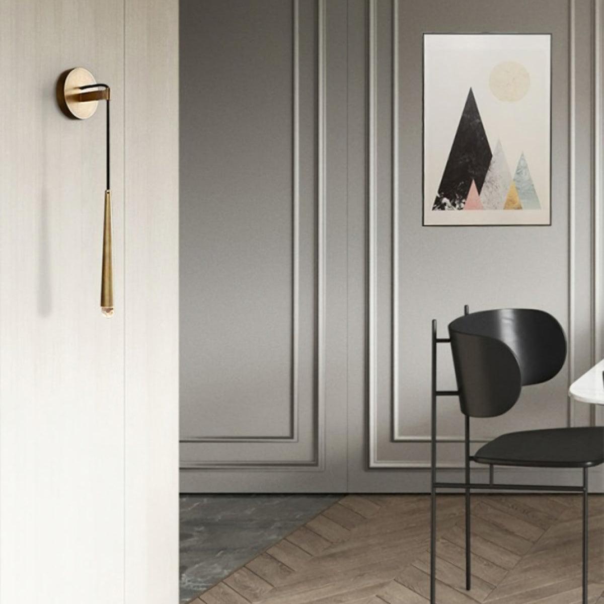 Wall Lamp Brass Cone 15 in Integrated LED Bedroom Hallway Reading Light Modern Minimalist Sconce | Thomler
