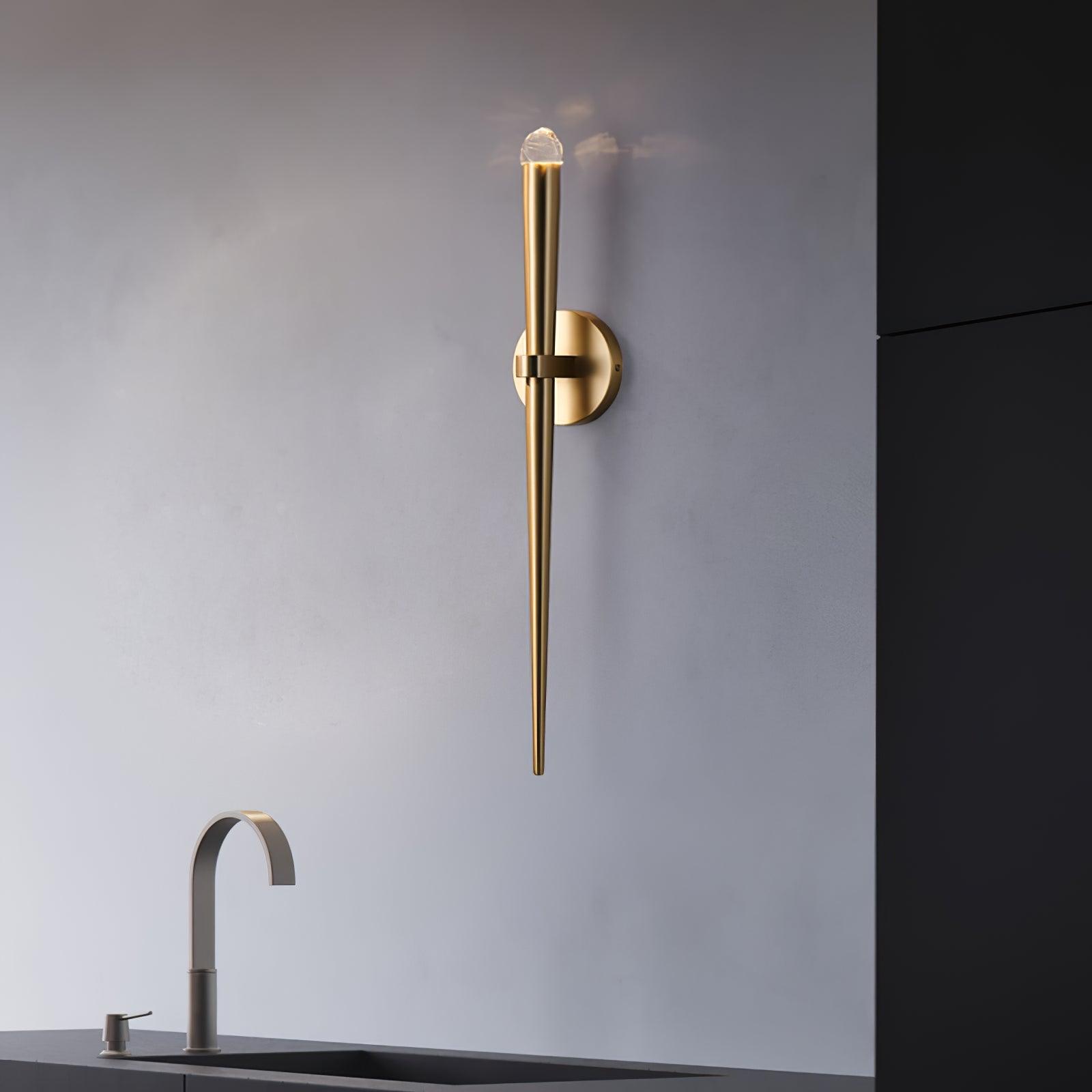 Wall Lamp Brass Cone 15 in Integrated LED Bedroom Hallway Reading Light Modern Minimalist Sconce | Thomler