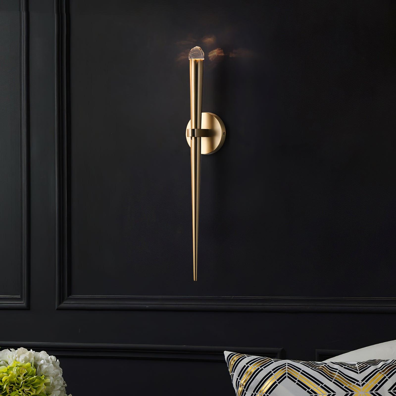 Wall Lamp Brass Cone 15 in Integrated LED Bedroom Hallway Reading Light Modern Minimalist Sconce | Thomler
