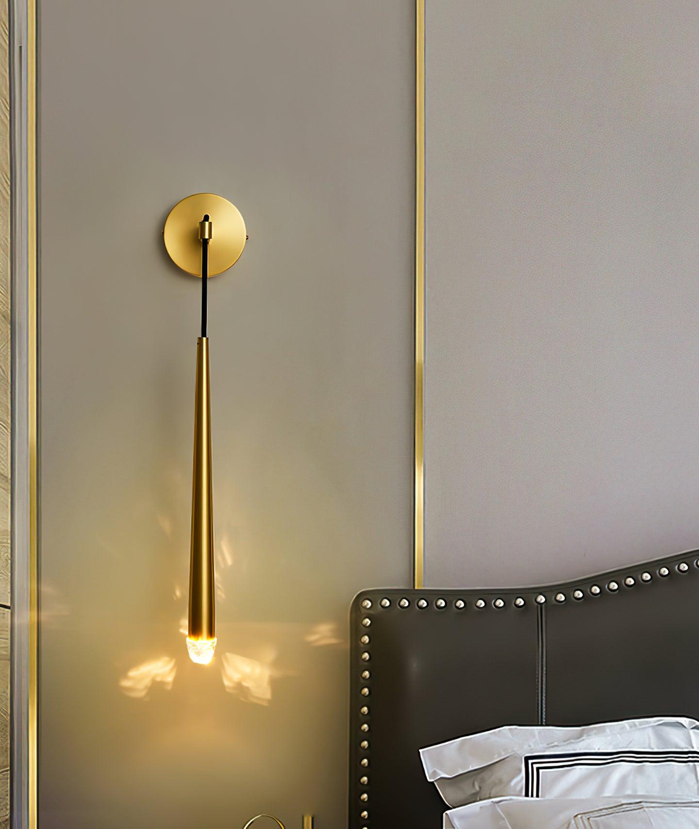 Wall Lamp Brass Cone 15 in Integrated LED Bedroom Hallway Reading Light Modern Minimalist Sconce | Thomler