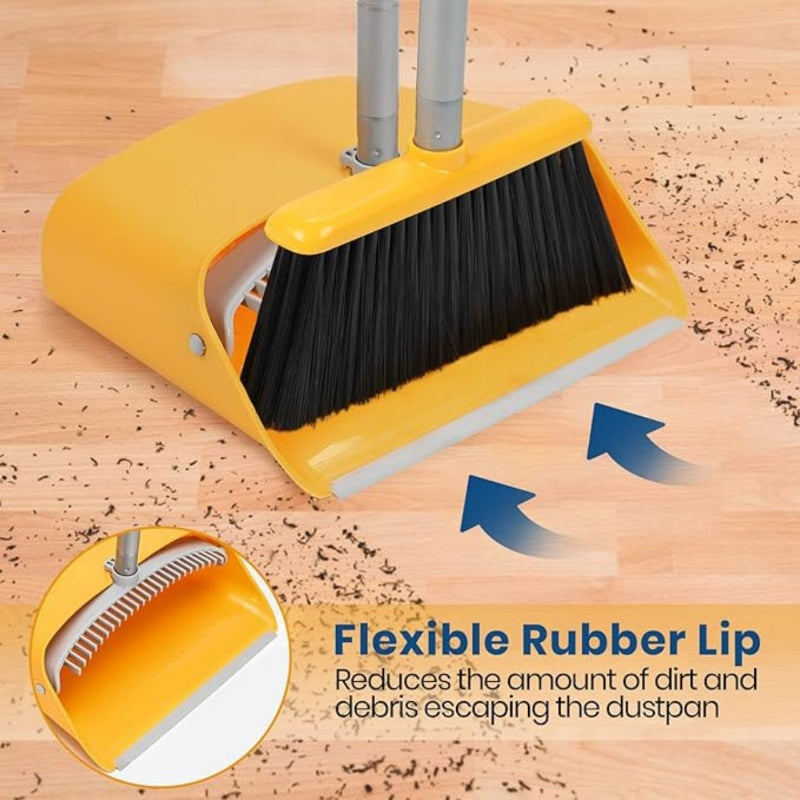 Rotating Broom and Dustpan Set with Telescoping Handle – Space-Saving Storage and Easy Floor Cleaning | Thomler