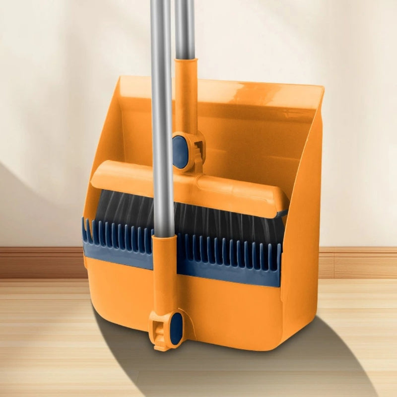 Rotating Broom and Dustpan Set with Telescoping Handle – Space-Saving Storage and Easy Floor Cleaning | Thomler