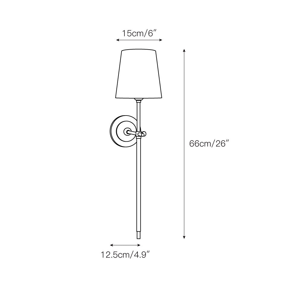 Modern Brass Fabric Shade Wall Light – Single or Double Sconce for Living Room, Hallway, Bedroom – Hardwire Indoor Lighting Fixture | Thomler