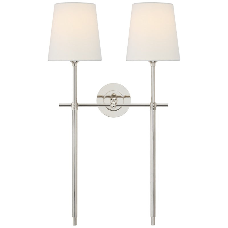 Classic Fabric Shade Sconce with Metal Arm for Bedroom & Dining Room – Hardwired Wall Light Fixture E26 E27 Indoor Traditional Accent | Thomler