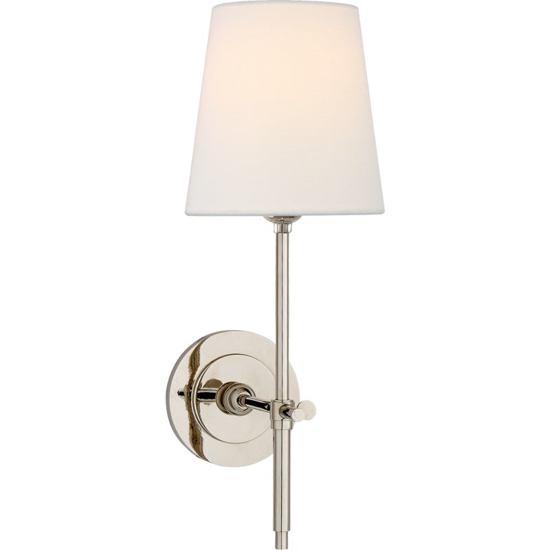 Modern Brass Fabric Shade Wall Light – Single or Double Sconce for Living Room, Hallway, Bedroom – Hardwire Indoor Lighting Fixture | Thomler
