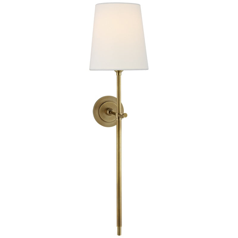 Classic Fabric Shade Sconce with Metal Arm for Bedroom & Dining Room – Hardwired Wall Light Fixture E26 E27 Indoor Traditional Accent | Thomler