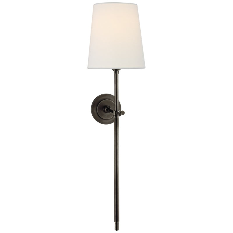 Classic Fabric Shade Sconce with Metal Arm for Bedroom & Dining Room – Hardwired Wall Light Fixture E26 E27 Indoor Traditional Accent | Thomler