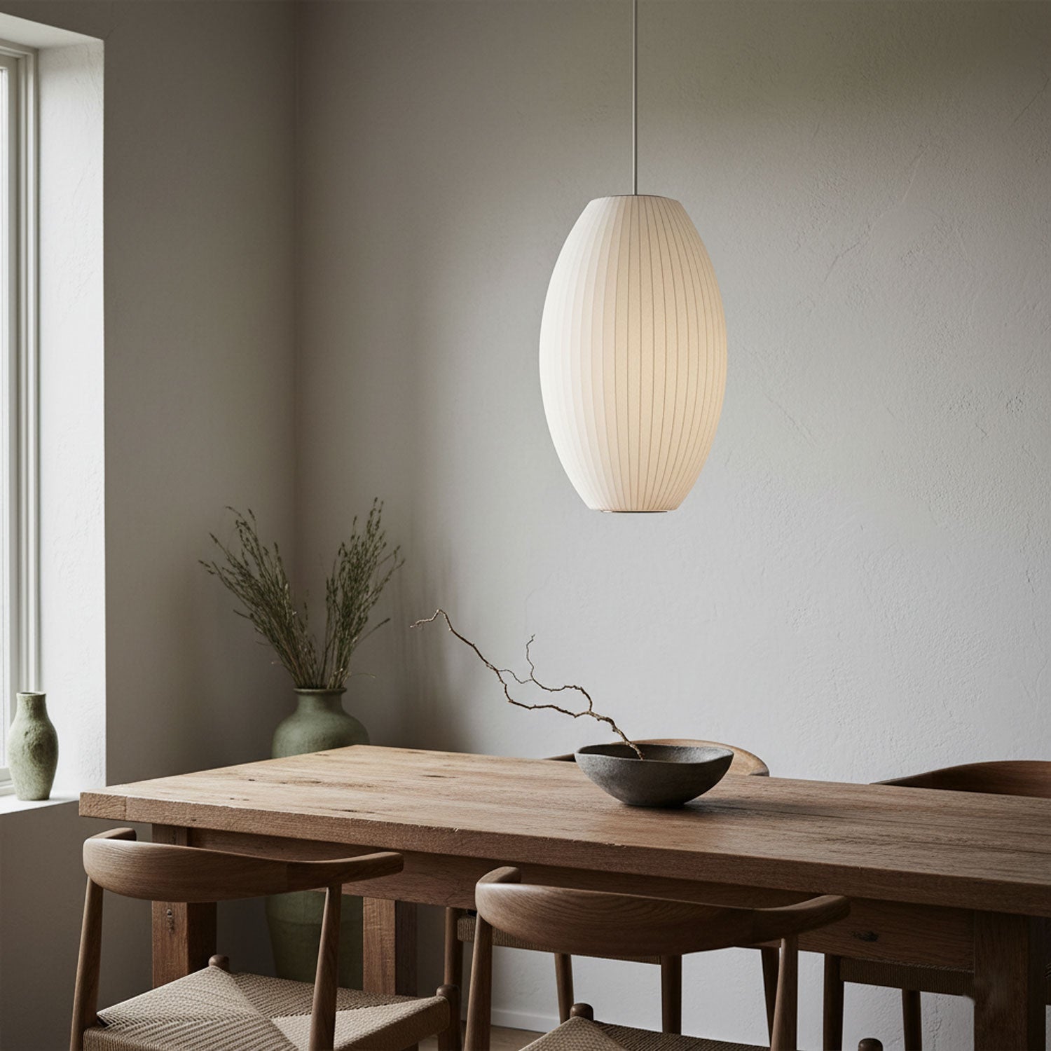 Bubble Silk Pendant Light 19.7 in White Ceiling Dining Room Modern Hanging Lamp | Thomler