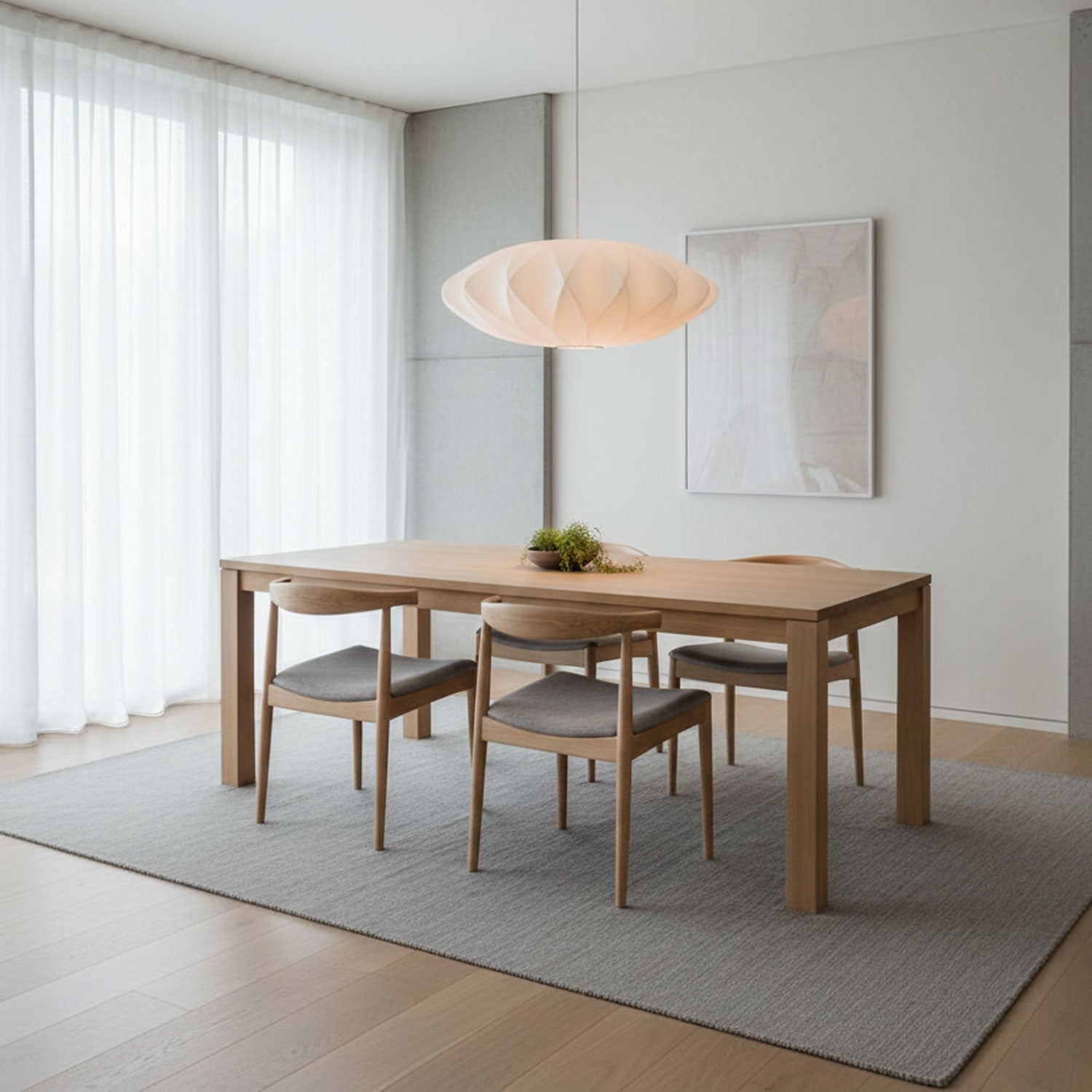 Bubble Silk Pendant Light 19.7 in White Ceiling Dining Room Modern Hanging Lamp | Thomler