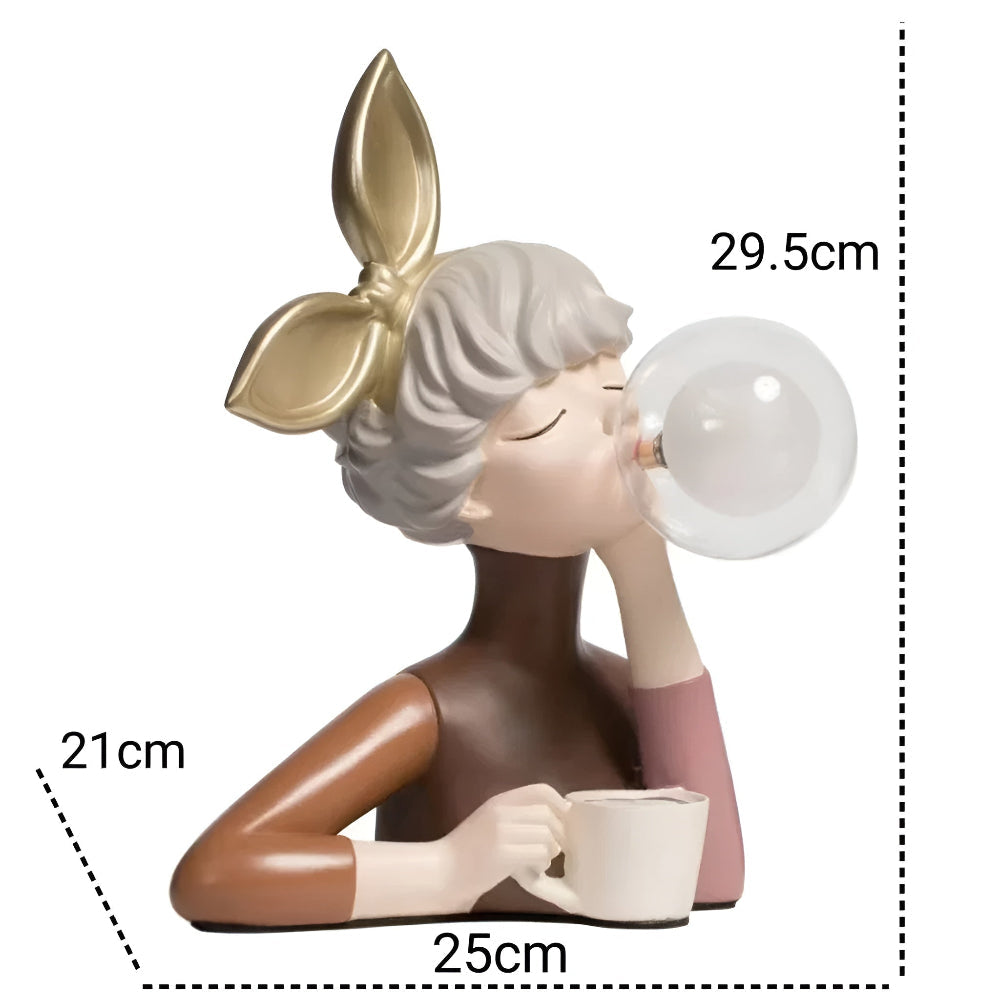 Table Lamp Polymer Glass Composite 25.0 cm Bedroom Ambient Lighting Decorative LED Desk Night Light USB Powered | Thomler