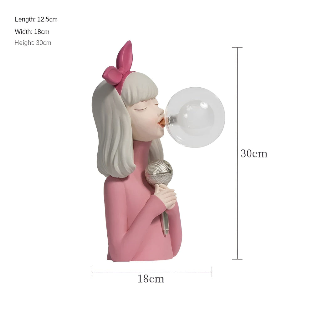 Table Lamp Polymer Glass Composite 25.0 cm Bedroom Ambient Lighting Decorative LED Desk Night Light USB Powered | Thomler