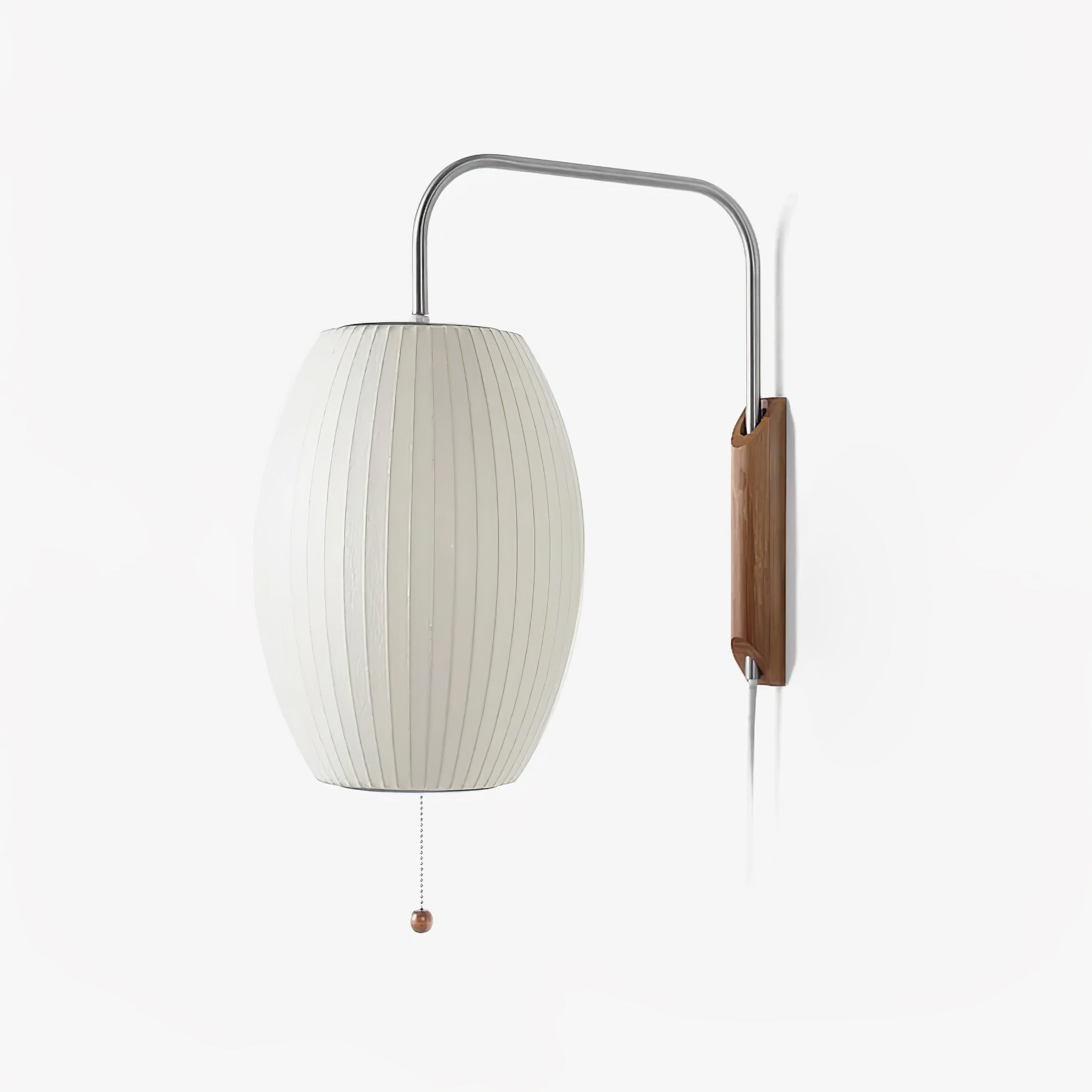 Ball Wall Sconce Swivel LED 15.7 in Chrome Walnut Indoor Lighting Adjustable Plug Cord | Thomler