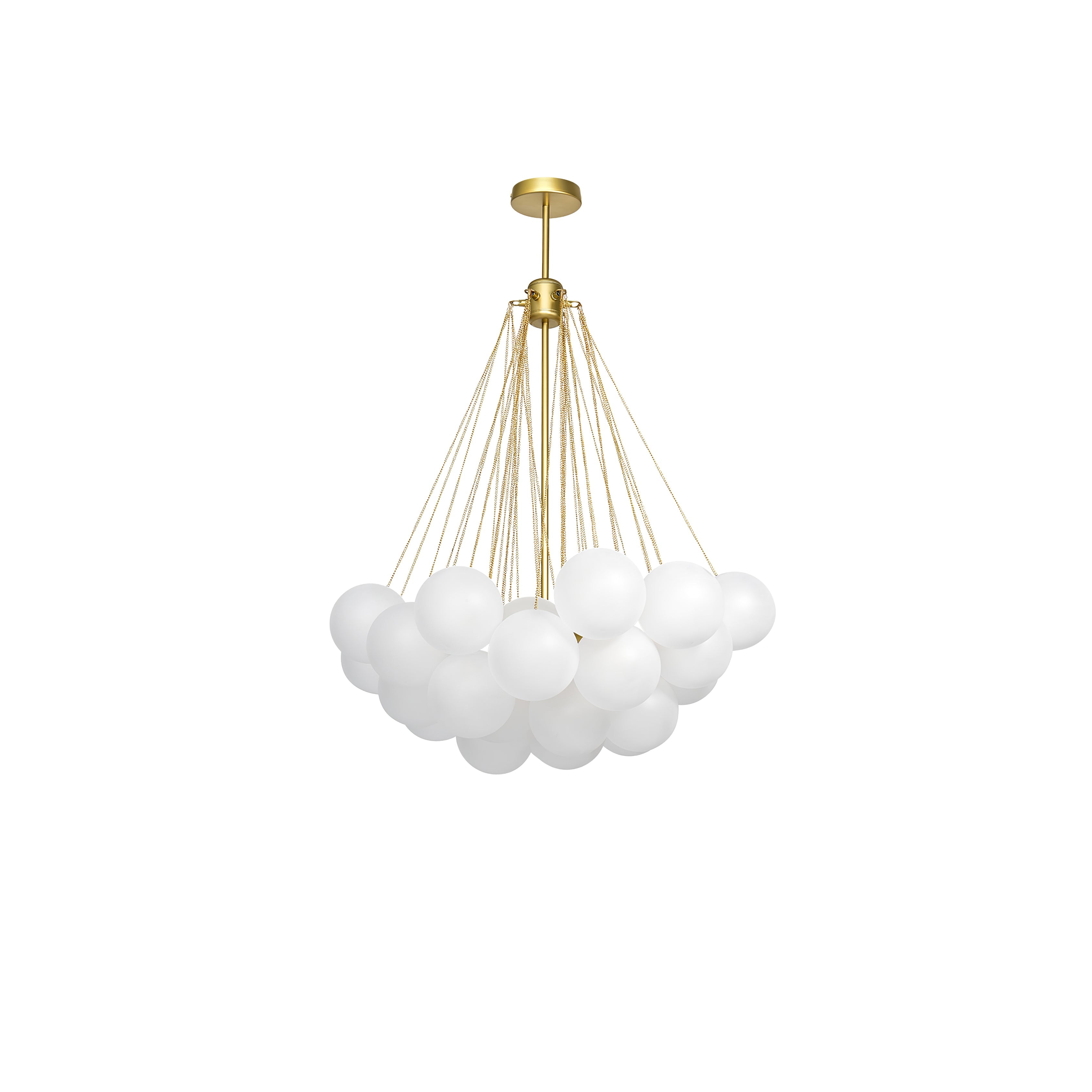 Frosted Glass Orb Chandelier 15.8 in x 33.5 in Indoor Ceiling Light 19-73 Heads Adjustable Modern Dining Room Living Room Pendant Fixture | Thomler