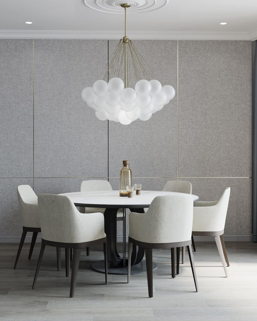 Frosted Glass Orb Chandelier 15.8 in x 33.5 in Indoor Ceiling Light 19-73 Heads Adjustable Modern Dining Room Living Room Pendant Fixture | Thomler