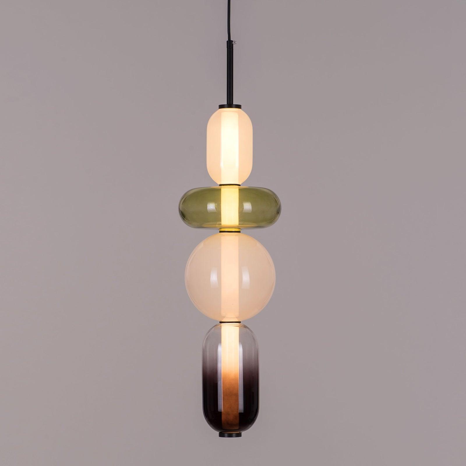Candied Glass Pendant Light 19.7 in LED Ceiling Fixture Multi-Color Indoor Dining Room Hanging Lamp | Thomler