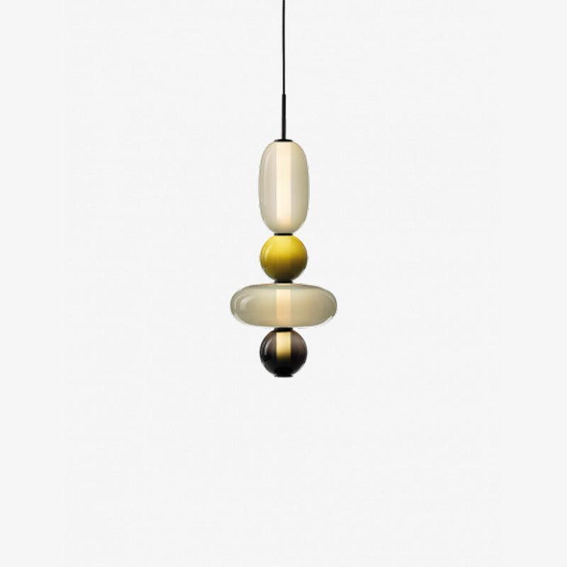 Candied Glass Pendant Light 19.7 in LED Ceiling Fixture Multi-Color Indoor Dining Room Hanging Lamp | Thomler