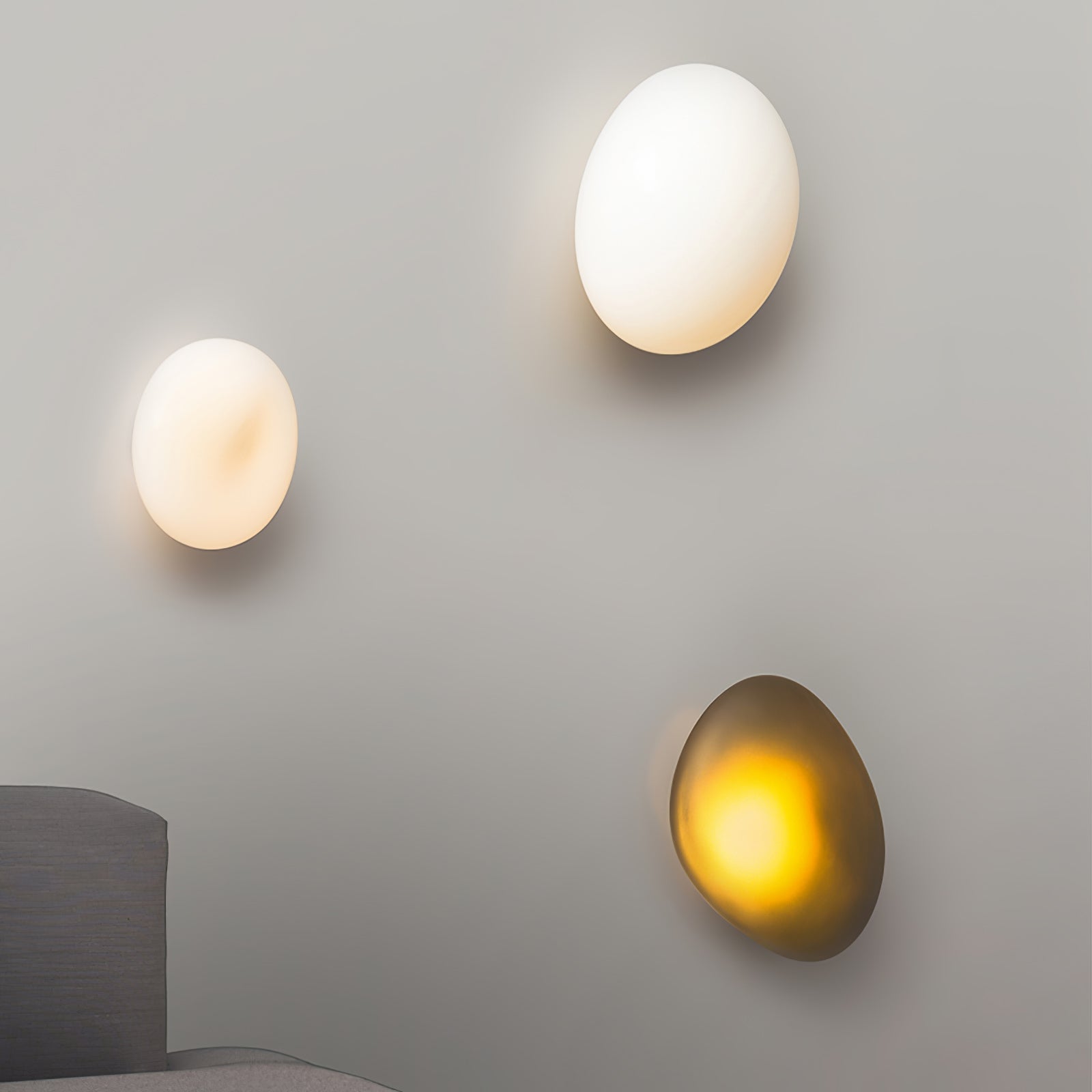 Pebble Glass Wall Lamp 8.6 in LED Indoor Wall Ceiling Light Sculptural Modern Fixture Ambient Lighting | Thomler