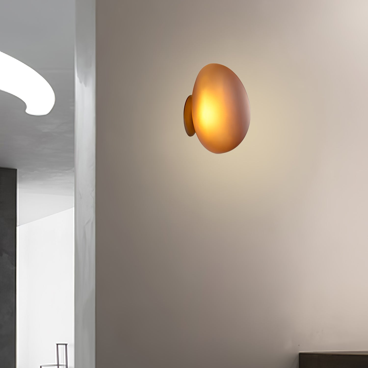 Pebble Glass Wall Lamp 8.6 in LED Indoor Wall Ceiling Light Sculptural Modern Fixture Ambient Lighting | Thomler