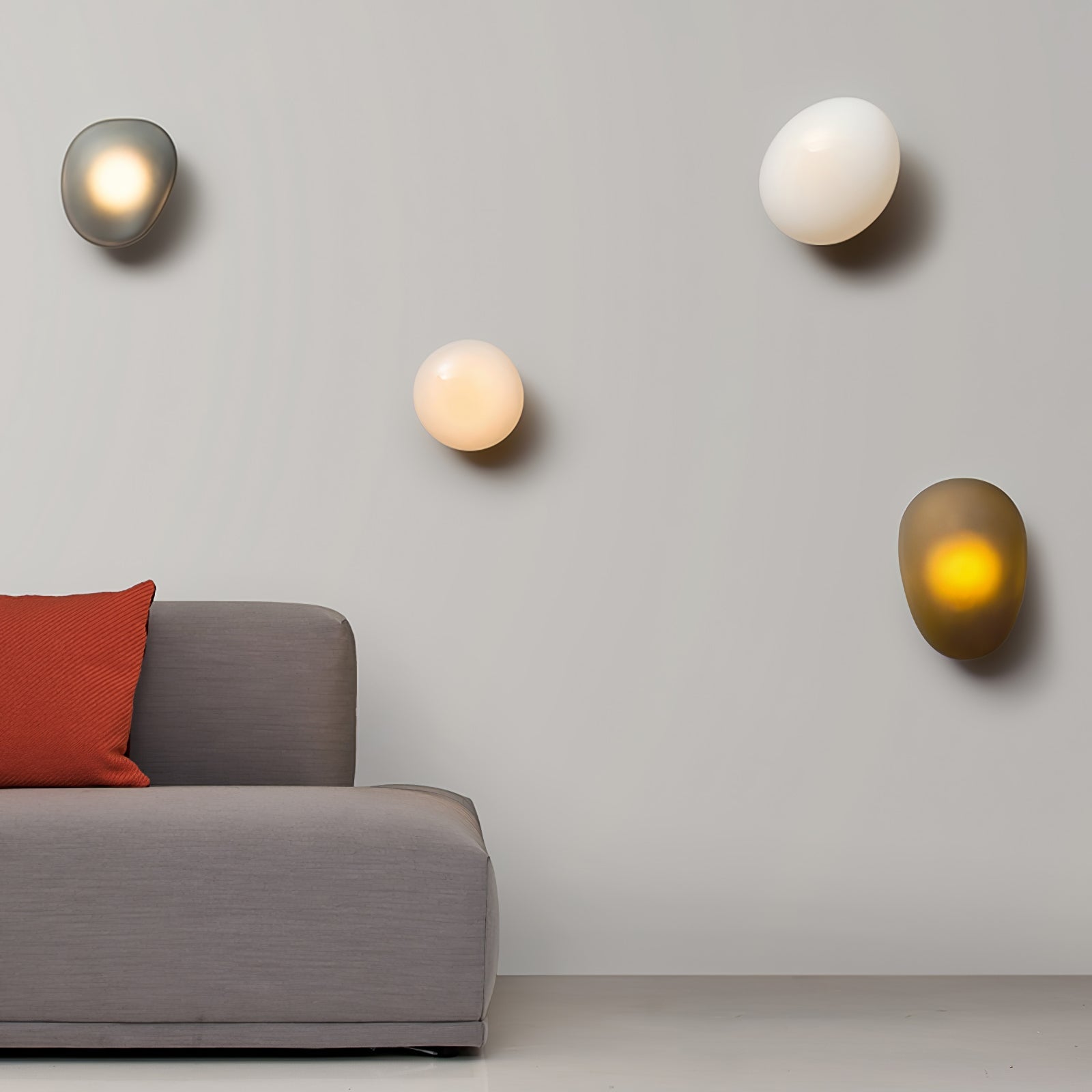 Pebble Glass Wall Lamp 8.6 in LED Indoor Wall Ceiling Light Sculptural Modern Fixture Ambient Lighting | Thomler