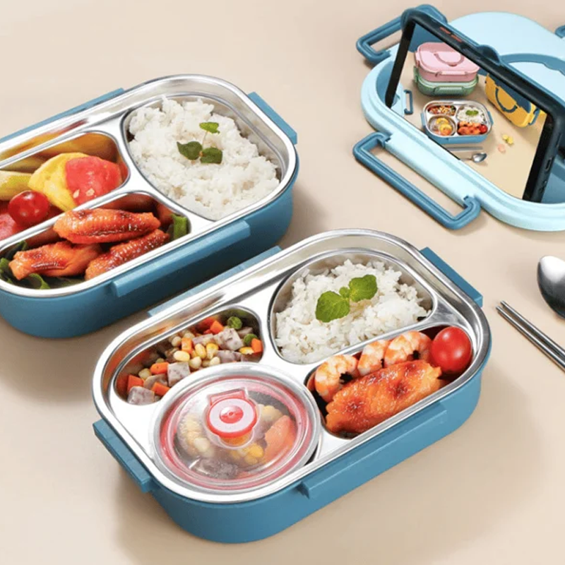 Insulated Stainless Steel Bento Lunch Box with Compartments for Adults & Kids | Leak-Proof Thermal Food Container for Work School Travel | Thomler
