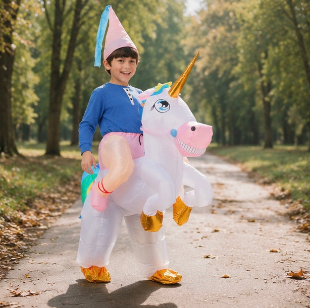 Kids Ride-On Unicorn Inflatable Halloween Costume – Magical Fantasy Dress-Up | Thomler
