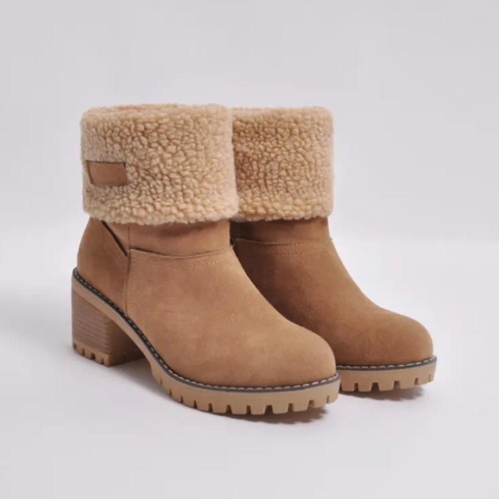 Heeled Ankle Boots with Faux Fur Lining – Winter Fashion Footwear for Women | Thomler