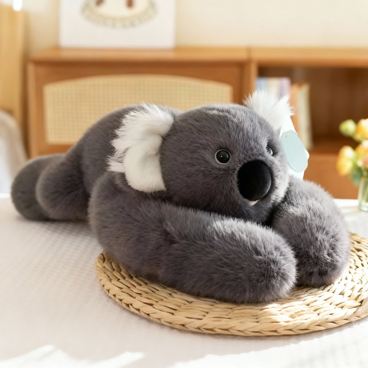 Body Pillow Ultra-Soft Faux Fur 17.7 in Stress Relief Comfort Hugging Cushion | Thomler