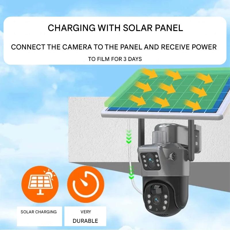 4K Solar Security Camera with Dual Lens 10x Zoom & 360° Pan-Tilt – Wire-Free Outdoor Monitoring | Thomler