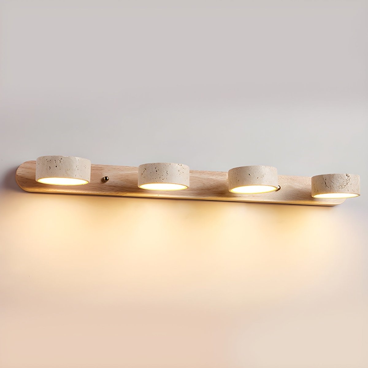 Natural Stone & Wood Dual-LED Architectural Wall Sconce – Contemporary Ambient Lighting | Thomler