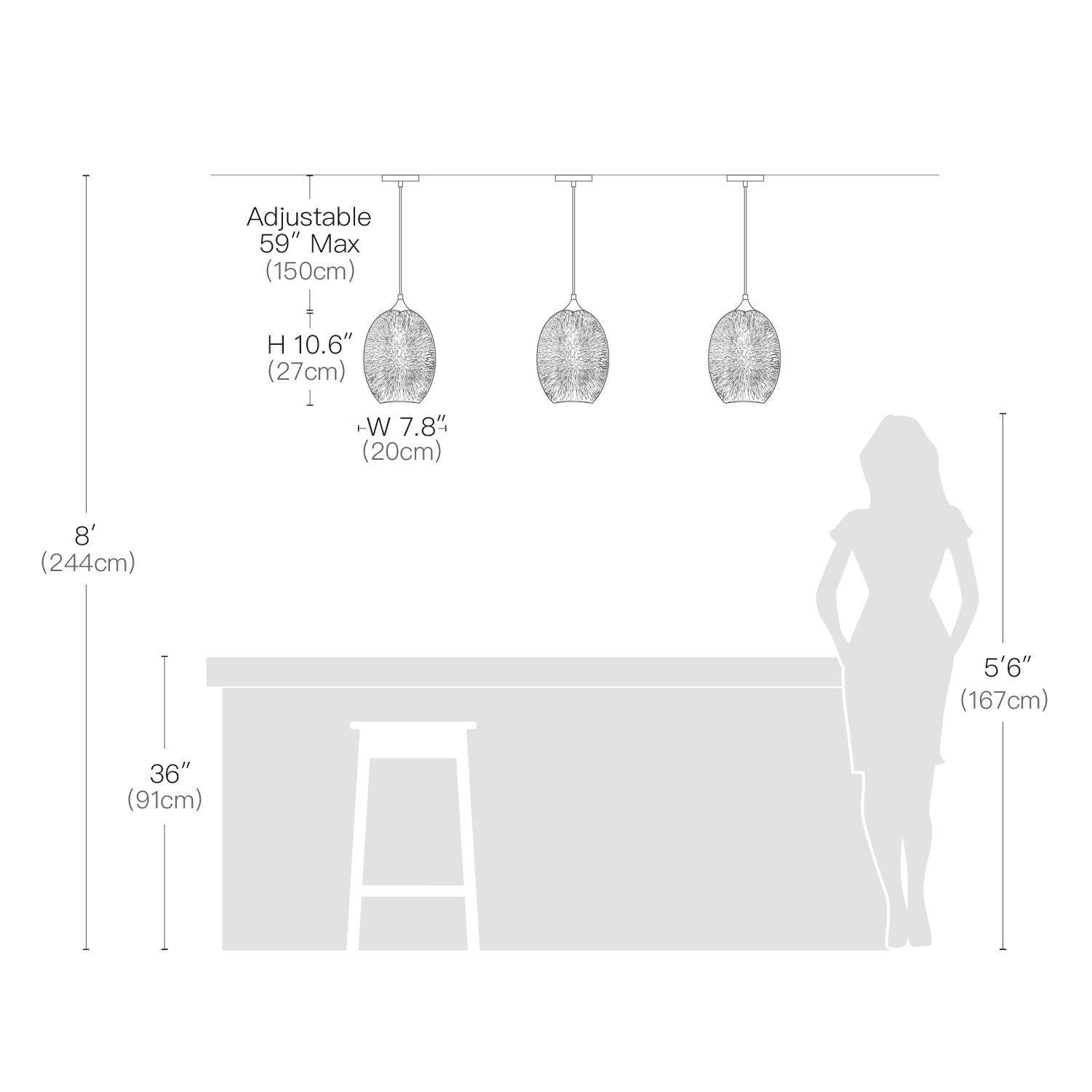 Spherical Hanging Pendant with Iridescent Multi-Hue Glass Shade for Dining Room Kitchen Island Bar Counter Breakfast Nook Entryway Hallway | Thomler