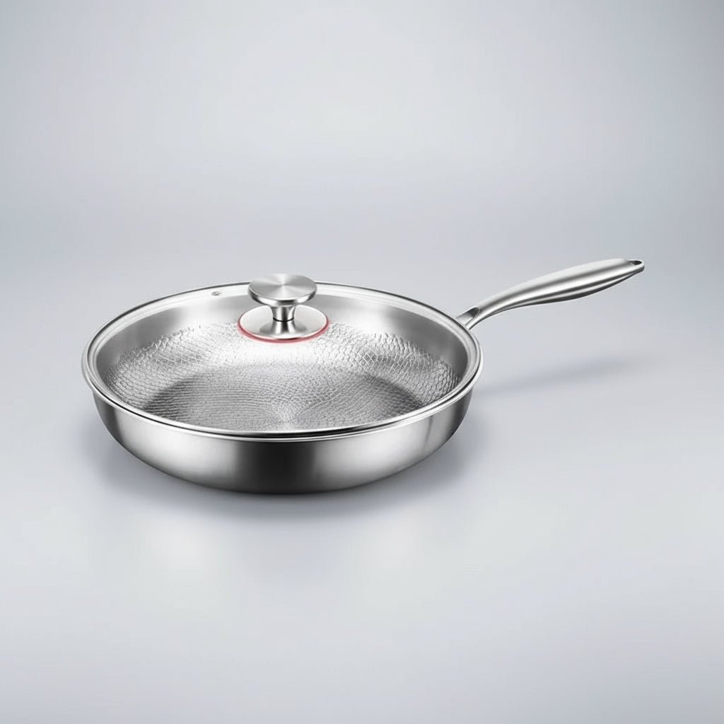 Titanium Hammered Nonstick Skillet for Induction Stovetops – Pure Metal Frying Pan with Natural Release Surface | Thomler
