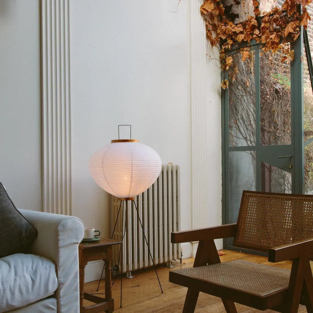 Floor Lamp Rice Paper Shade 45.0 cm x 120.0 cm White Living Room Bedroom Japanese Style Ambient Lighting | Thomler