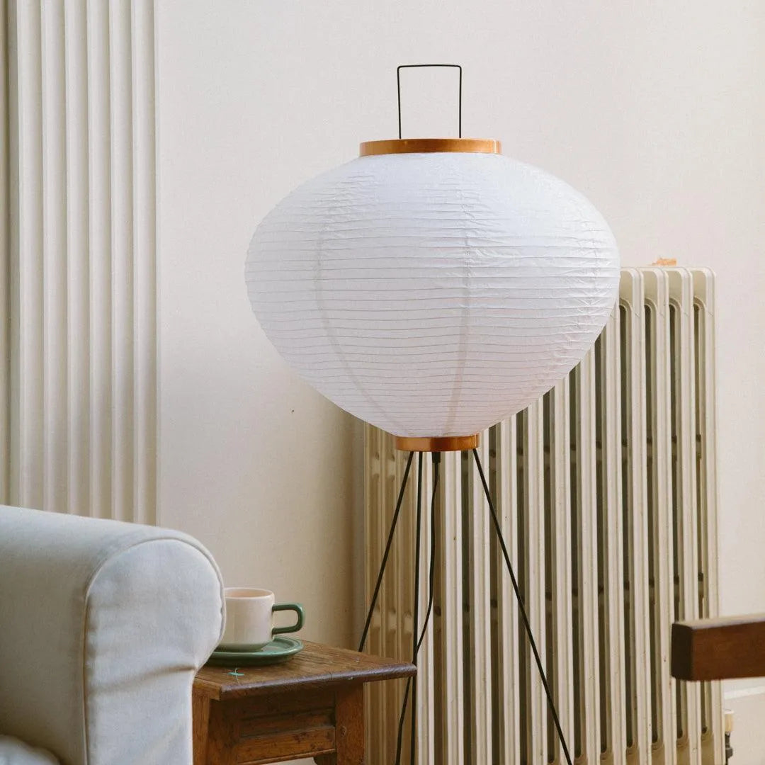 Floor Lamp Rice Paper Shade 45.0 cm x 120.0 cm White Living Room Bedroom Japanese Style Ambient Lighting | Thomler