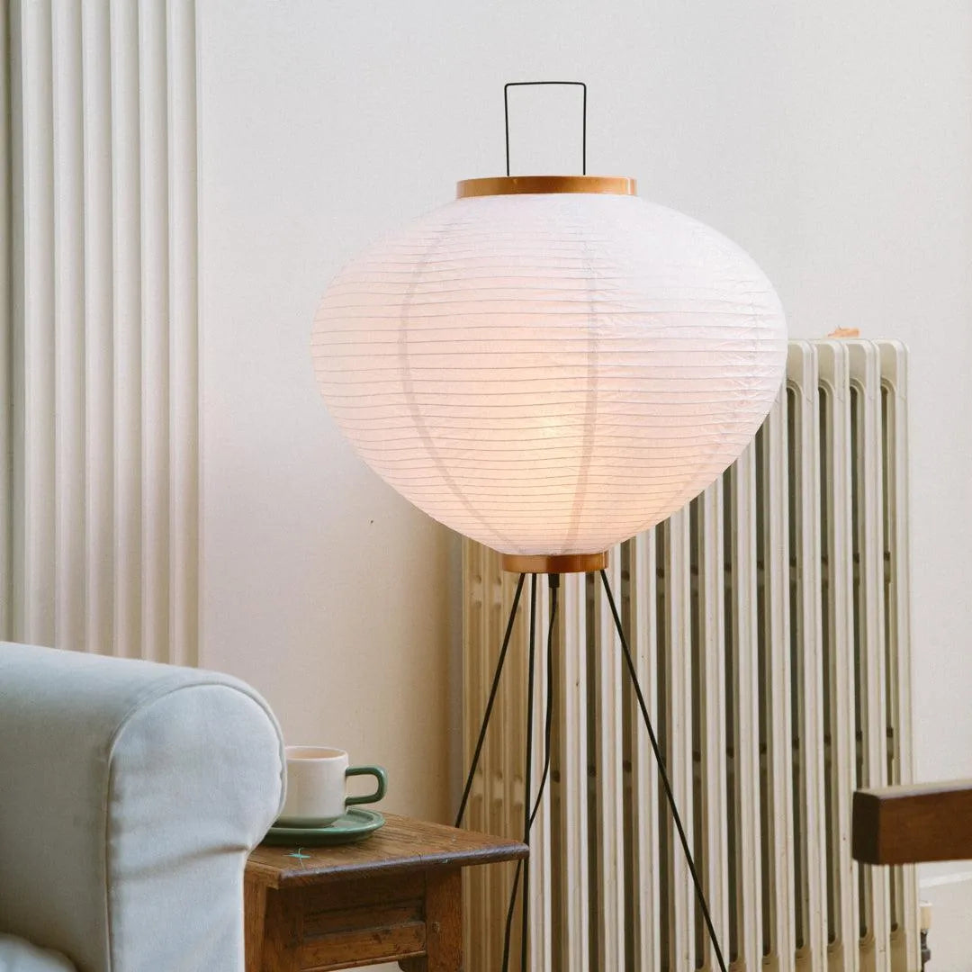 Floor Lamp Rice Paper Shade 45.0 cm x 120.0 cm White Living Room Bedroom Japanese Style Ambient Lighting | Thomler