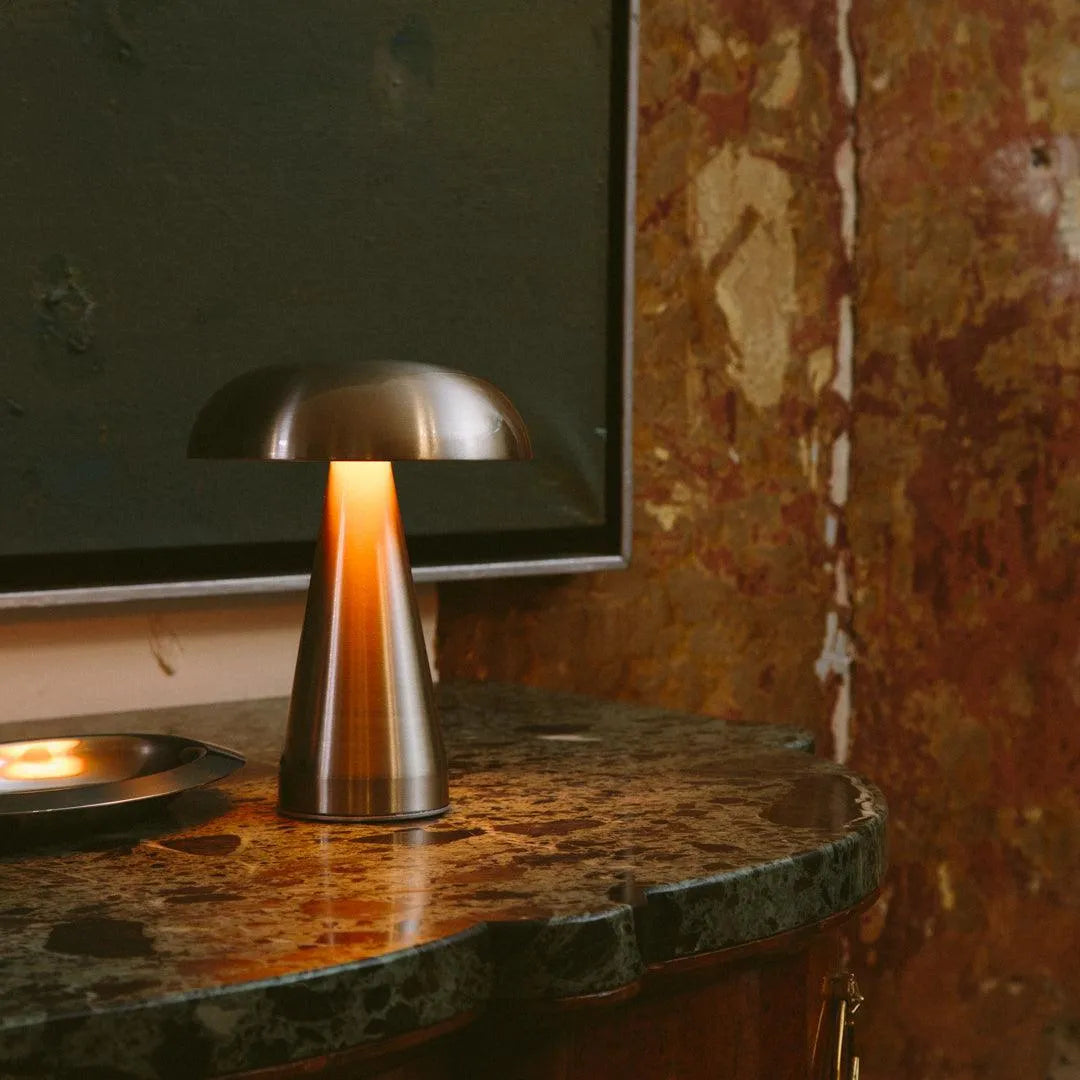 Table Lamp Metal 21.5 cm Wireless Touch Rechargeable Indoor Outdoor Patio Bedside Dining Ambient Lighting USB C | Thomler