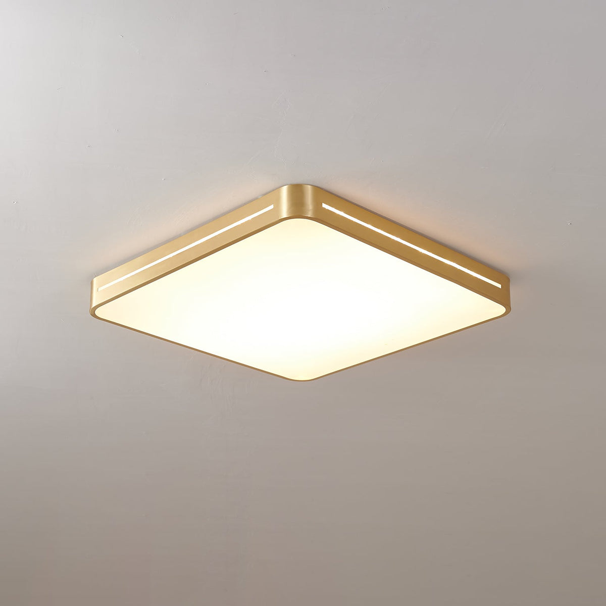 Flush Mount LED Ceiling Light – Brass Frame with Acrylic Diffuser – Circle & Square Options – Hardwired 110-240V | Thomler